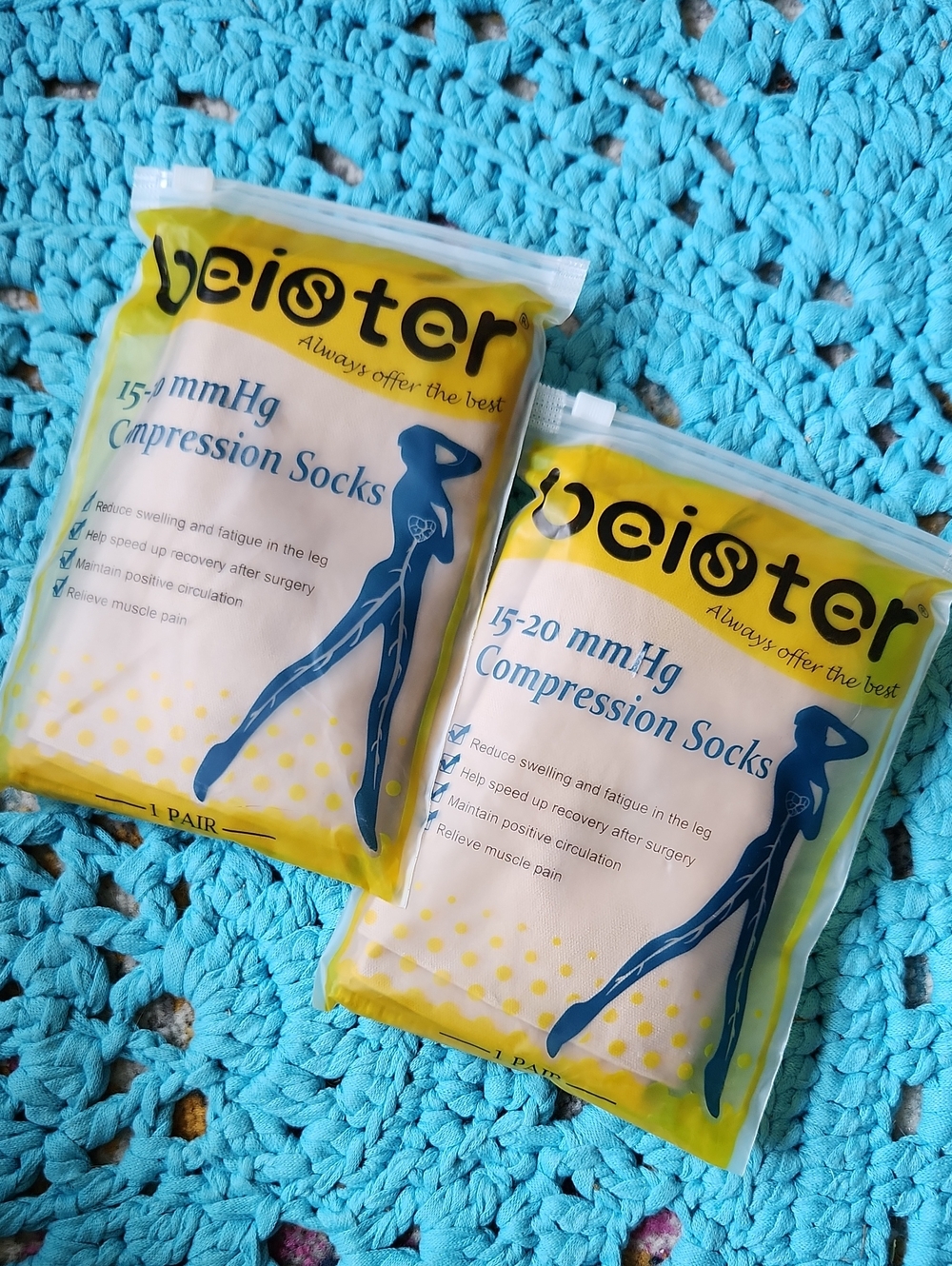 NWT 2 Packs Beister Compression Socks 15 - 20 mmHg